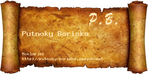 Putnoky Boriska névjegykártya